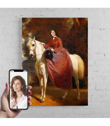 Portret personalizat - Doamna pe cal