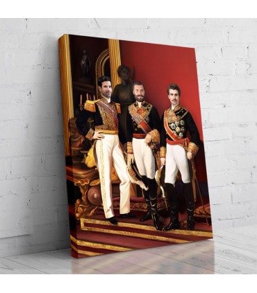 Portret personalizat - 3 persoane - Cavaleri la bal