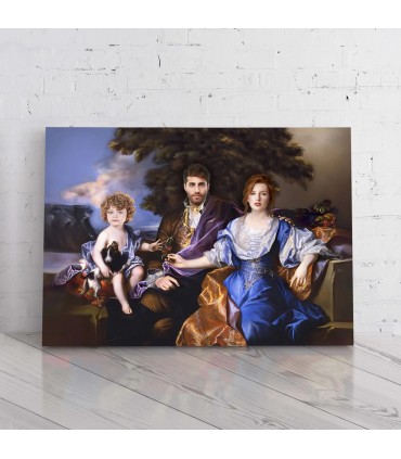 Portret personalizat - 3 persoane - Familie nobila