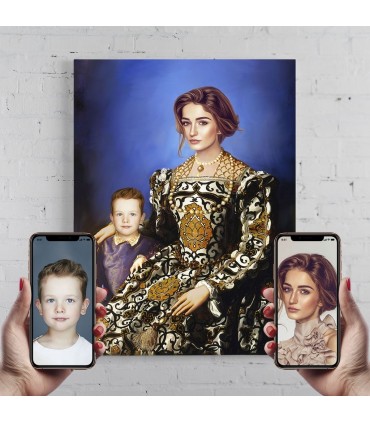 Portret personalizat - 2 persoane - Familie nobila