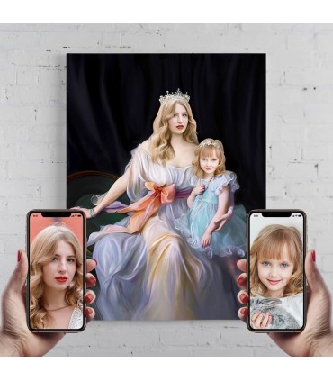 Portret de familie - Regina cu mica Printesa